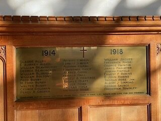 Heraldic memorial carvings